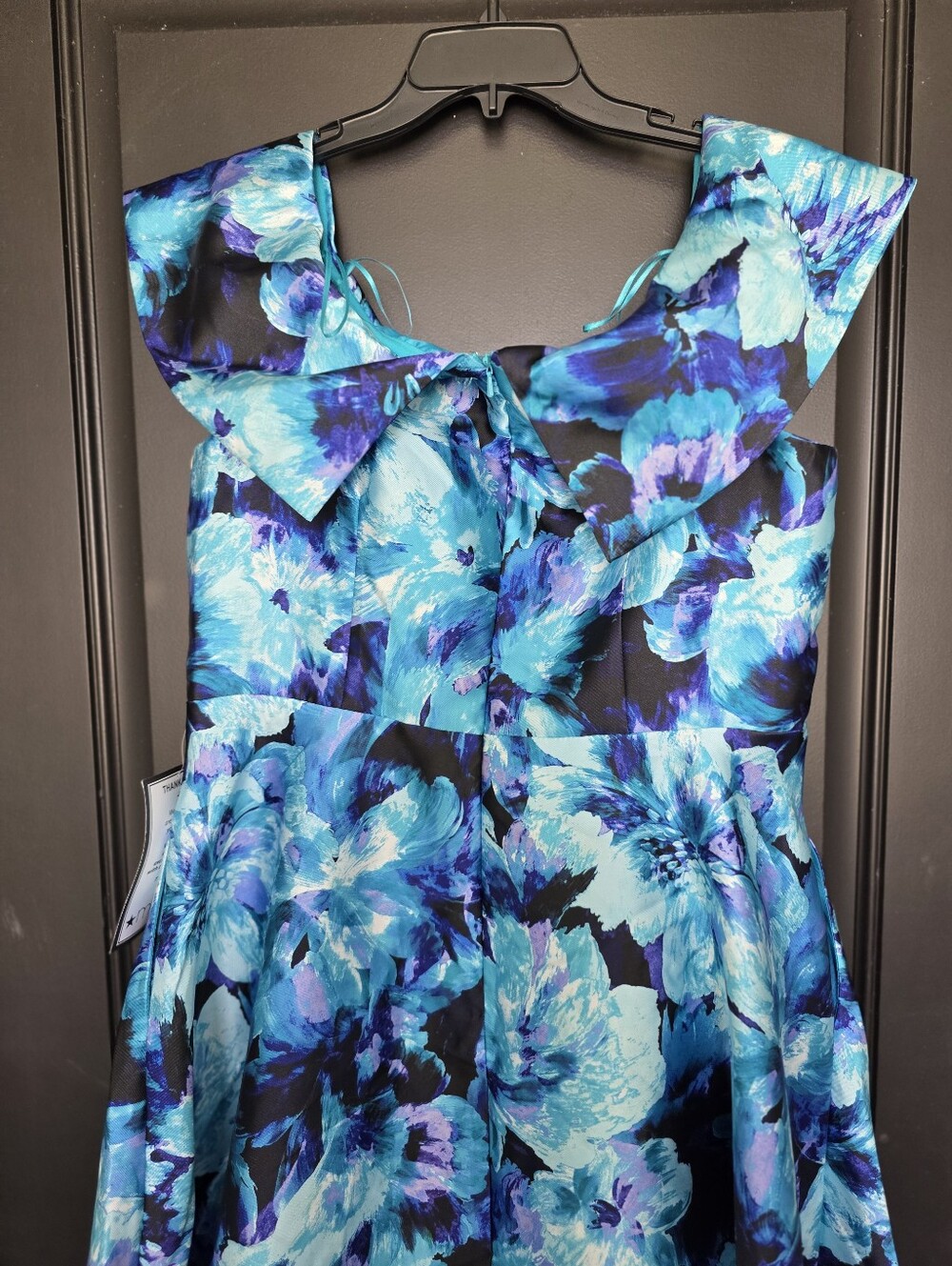 NWT Alex Evenings Blue Floral Fit & Flare Cocktail Dress Size 14 MSRP $199 - Picture 10 of 12